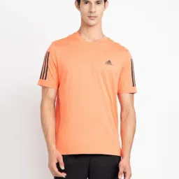 Adidas Orange Regular Fit Striped Sports T-Shirt-picture-23