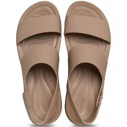 Crocs Women's Brooklyn Beige Sling Back Wedges image 4