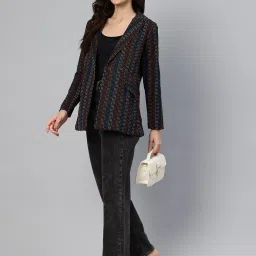 Cottinfab Multicolor Striped Blazer image 4