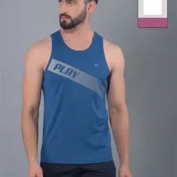Force NXT Dark Teal & White Regular Fit Printed Gym Vest - Pack Of 2-image-42