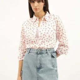 United Colors Of Benetton Off White Pure Cotton Regular Fit Floral Print Shirt-picture-22