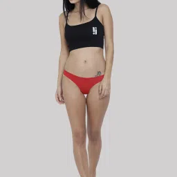 BASIICS by La Intimo Red Relaxed Fit Solid Panties image 4