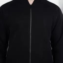 celio celio* Black Solid Regular Fit Cotton Sweatshirt image 4