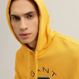 Gant Yellow Regular fit Solid Hooded Sweatshirts image 4