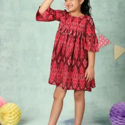 Fabindia Kids Multicolor Printed Dress image 4