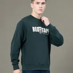 Red Tape Green Baggy Fit Printed Sweatshirt image 4