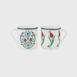 Fabindia Home Avasa Blue & White Ceramic Mugs (370ml) - Set of 2 image 4