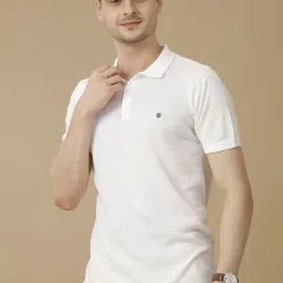 Linen Club White Linen Contemporary Fit Polo T-Shirt image 4