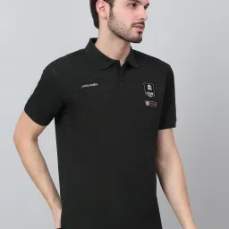 Cantabil Green Regular Fit Solid Polo T-Shirt image 4