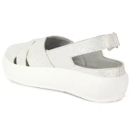 Fausto Women's Light Silver Back Strap Sandals image 4