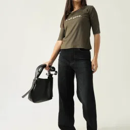 showoffff SHOWOFF Olive Graphic Print T-Shirt image 4