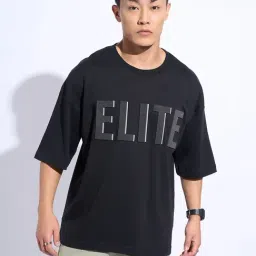 Street 808 By Pantaloons Jet Black Boxy Fit Logo Printed T-Shirt-picture-25