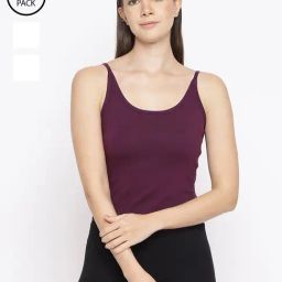 La Intimo Cream, Cream, Wine Timeless Style Camisole (Pack of 3)-picture-47
