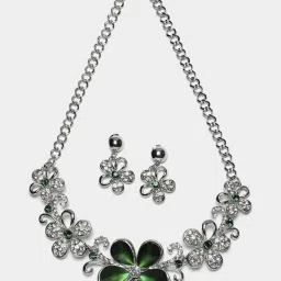 Zeneme Rhodium Plated AD Studded Jewellery Set image 4