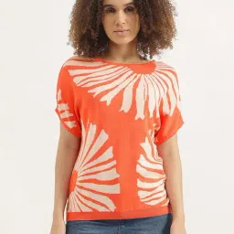 United Colors of Benetton Orange Textured Top-image-50