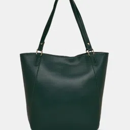 Forever Glam by Pantaloons PU Forest Green Women Tote Handbag image 4