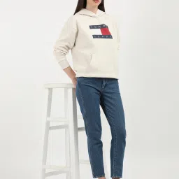 TOMMY HILFIGER Off White Graphic Print Hoodie image 4