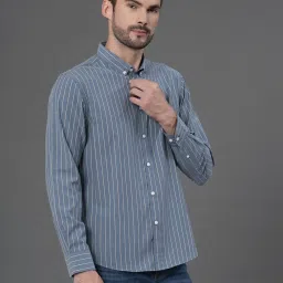 Red Tape Slate Blue Regular Fit Checks Shirt image 4