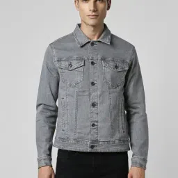 Van Heusen Grey Cotton Slim Fit Denim Jacket-picture-31