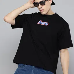 Aeropostale Men Brand Logo Printed Drop-Shoulder Sleeves Pure Cotton T-shirt-picture-45