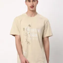 R&B Beige Cotton Regular Fit Printed T-Shirt-picture-41