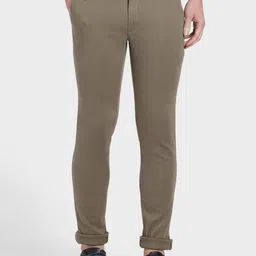 ColorPlus Men Khaki Solid Regular Fit Regular Trousers image 1