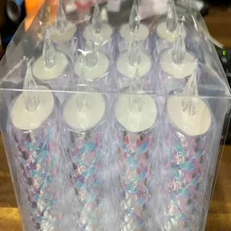 DeoDap Transparent 12 Pieces Textured Tea Light Candles image 3