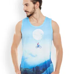 Wear Your Mind Men Blue Printed Round Neck T-shirt-picture-42