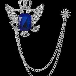 Curren Silver-Plated Rhinestone Studded Crown Shape Brooch-image-2