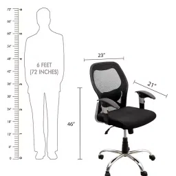 ib basics Ergonomica Black Mesh Executive Revolving Chair image 5