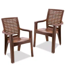 Maharaja Singham 102 Plastic Chair Teakwood (Set of 2)-picture-48