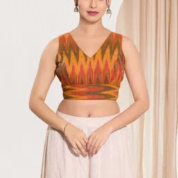 KALINI Women Woven Design V-Neck Padded Saree Blouse-picture-25