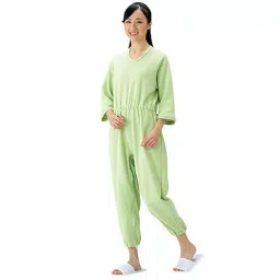 AS ONE Nursing Sleepwear Connecting Type M Size Cotton & Polyester Bright Green, 0-3872-03 image 1