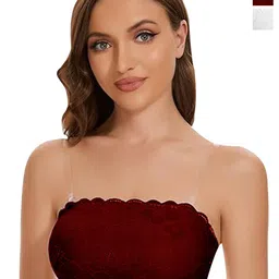 ComfyStyle Floral Bandeau Bra Full Coverage Lightly Padded image 1