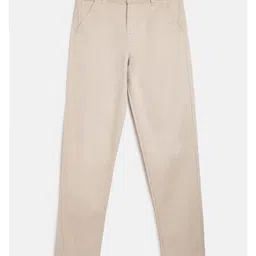 Tales & Stories Slim Fit Solid Trouser - Beige image 1