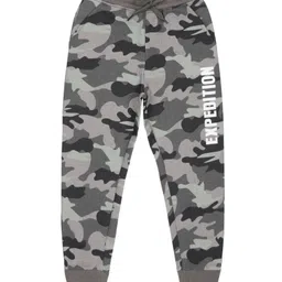 Plum Tree Boys Expedition Text & Camouflage Printed Jogger Track Pant -  Grey-picture-12