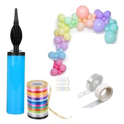 Bubble Trouble SHOP Rubber Pastel Balloons Arch Strip Glue Dot Tape Curling Ribbon Balloon Pump Party Decoration Kit Of 59 Pcs-picture-9