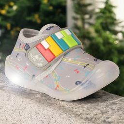 Lil Lollipop Piano Keys Applique Detailed LED Shoes - Grey-picture-33