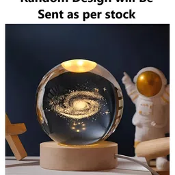 ADKD 3D Crystal Ball LED Night Lamp with Wooden Base Decorative Light for Kids Room, Bedroom & Home Decoration (Random Design)-picture-38