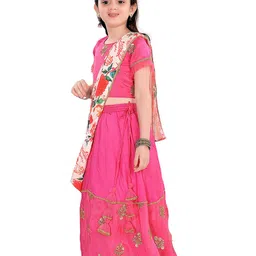 Pragya Exclusive Girls Embroidered Silk Ready to Wear Lehenga With Blouse And Dupatta image 4