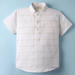 Rikidoos Full Sleeves Checked 3 Piece Party Suit Set - White & Fawn image 3