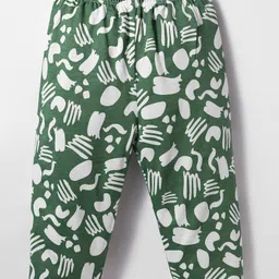 OHMS Single Jersey Knit Full Length Lounge Pant With Animal Print Pack Of 3 - Yellow Olive Green & Green image 4