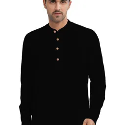 DOM Men Solid Slim Fit Full Sleeve Kurta-picture-41