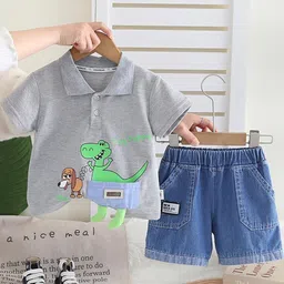 LULU & SKY Boys Printed Top with Shorts image 2