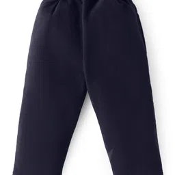 Kanvin Fleece Woven Full Sleeves Winter Wear Set With BearPatch - Navy Blue image 5