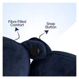 Billebon Premium Neck Pillow Navy Blue Fibre Filled Travel Pillow with Eye Mask image 5