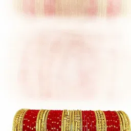 Adiba Fashion Factory Red Glass Artificial Stones Bangle image 1