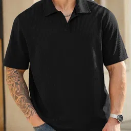 RAHI TRENDZ Men Self Design Polo Collar T-shirt-picture-16