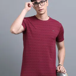 BLUE ARC Men Abstract Printed Round Neck Cotton T-shirt image 5