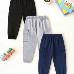YK X Trampoline Kids Pack Of 3 Mid-Rise Joggers-picture-39